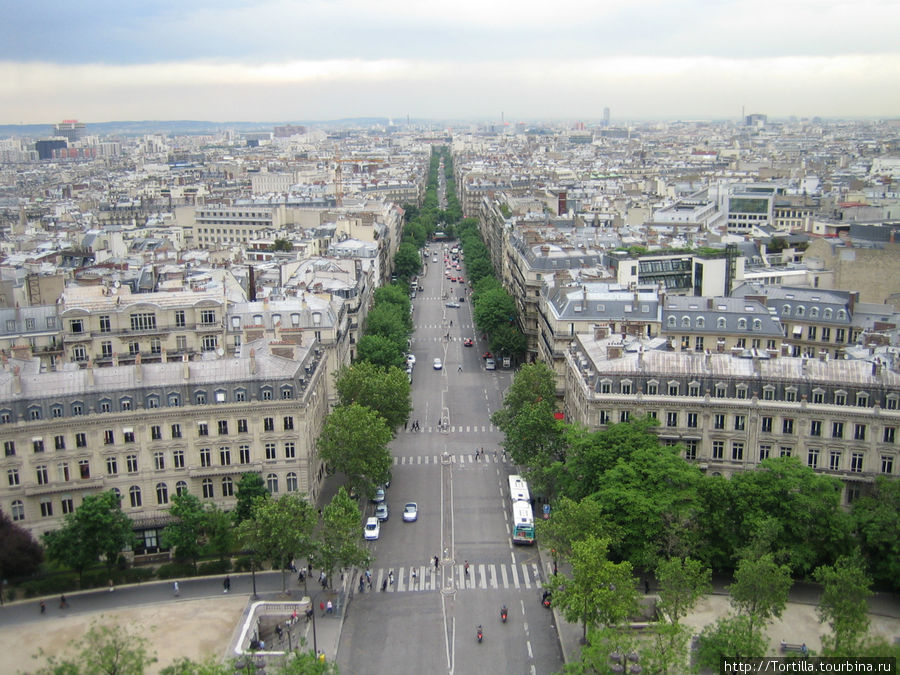 Вид на Париж с Триумфальной арки. Париж, Франция