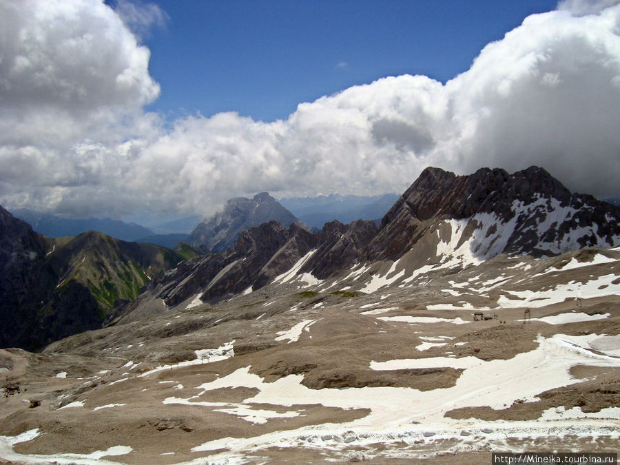 Взгляд с Zugspitze Земля Бавария, Германия