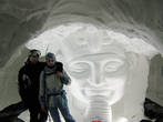 Снежные скульптуры в парке, каждый год с новой тематикой