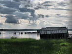 заброшенные рыбацкие постройки на Гимольском озере