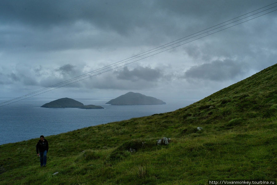 Вид с горы Beenarourke: Deenish & Scariff islands Графство Керри, Ирландия