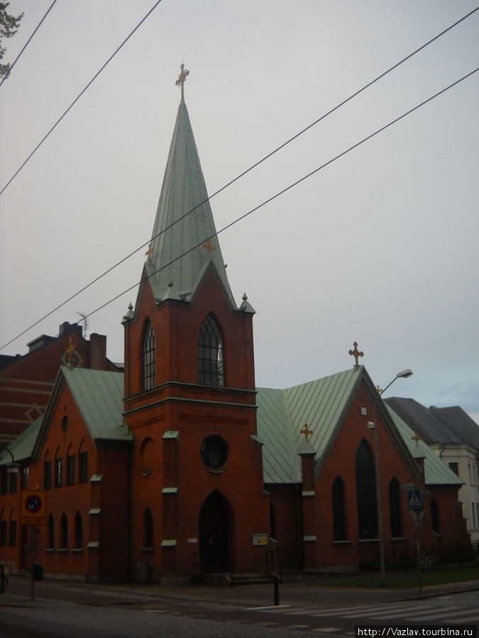 Вид на церковь Ландскруна, Швеция