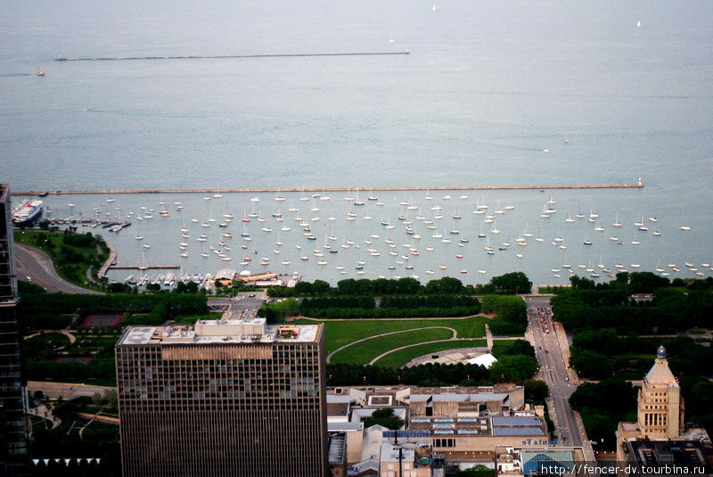 Яхты с высоты птичьего полета Чикаго, CША