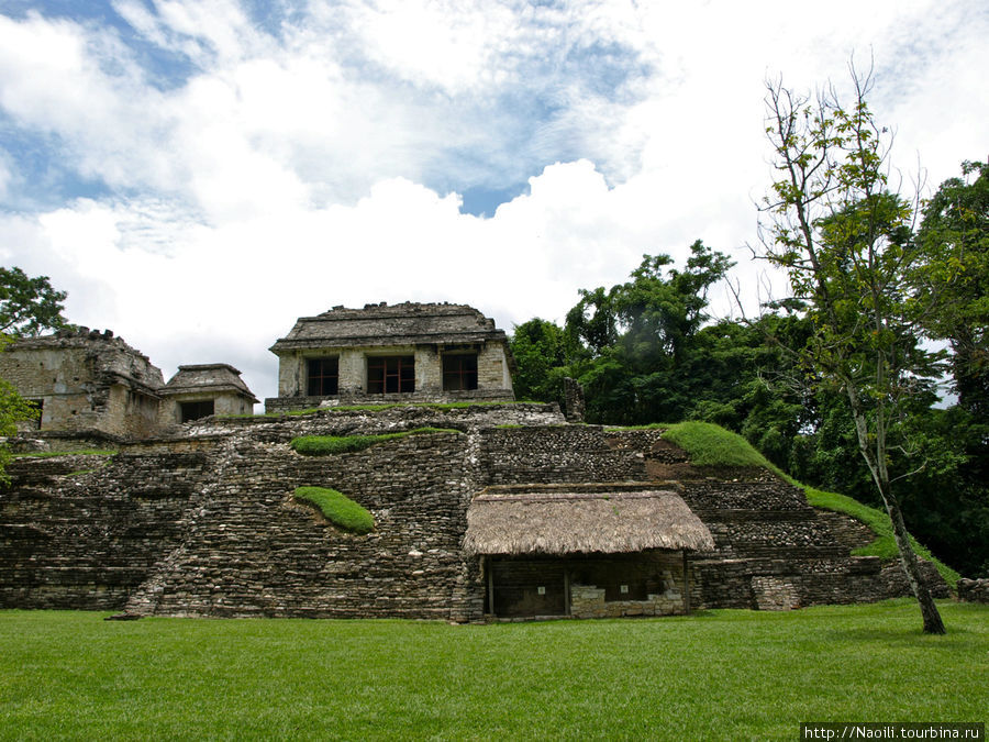 Храм графа  — пирамида 647 года и дом археолога. Паленке, Мексика