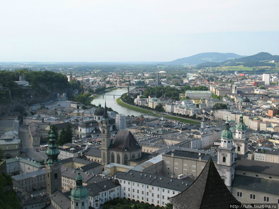 Зальцбург с крепости Хоэнзальцбург Зальцбург, Австрия