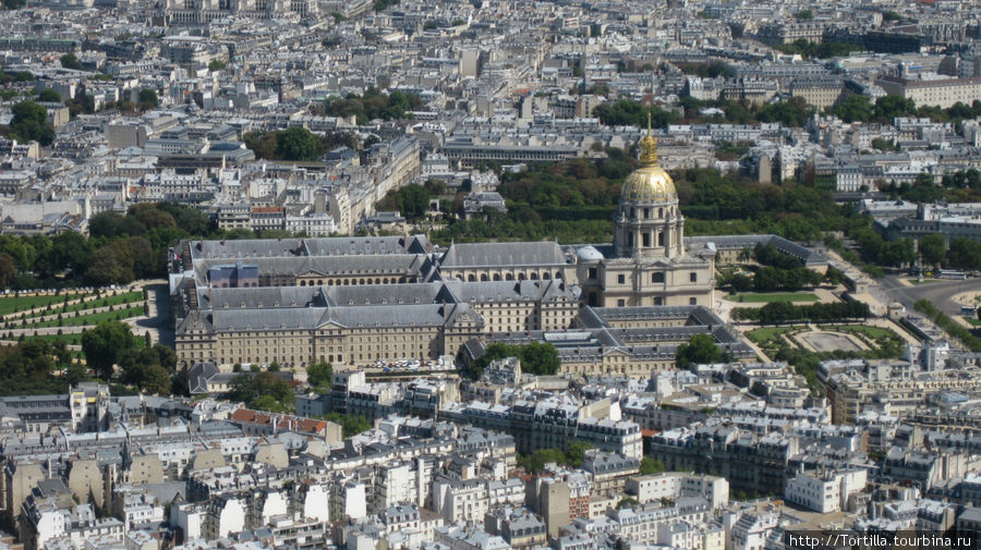 Вид с Эйфелевой башни — Дом Инвалидов Париж, Франция