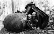 Дети военнослужащих расквартированной на Коневце в.ч. (фото советского периода)