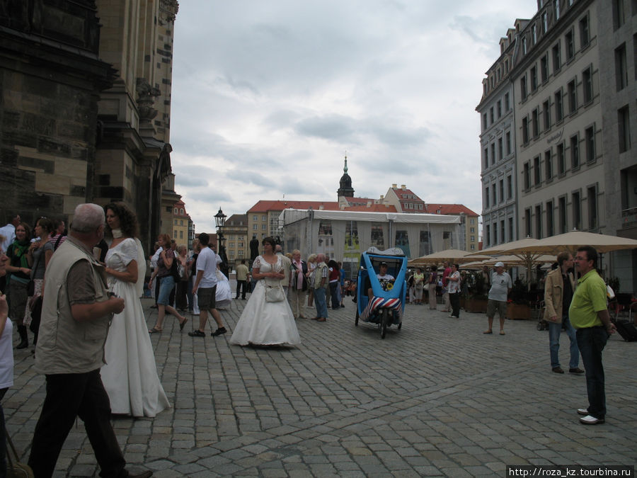 это не невесты, как нам объяснили — они собирают пожертвования Дрезден, Германия