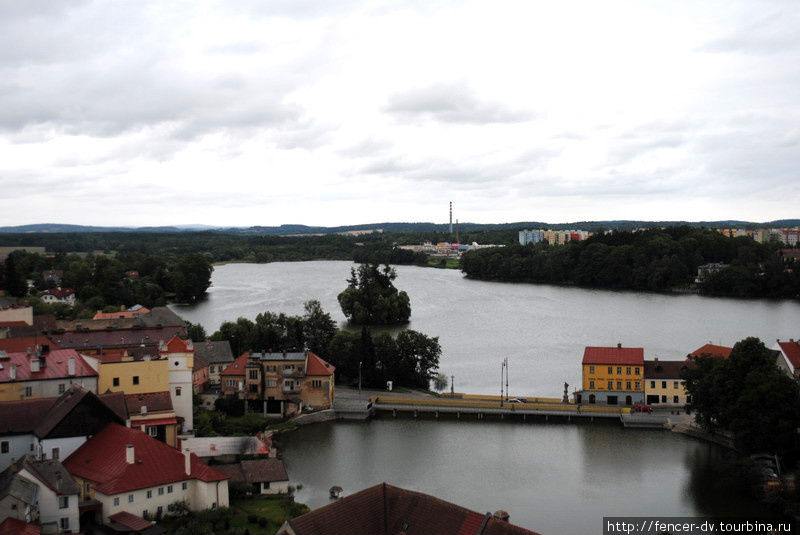 Красный город с Черной башни Йиндржихув-Градец, Чехия