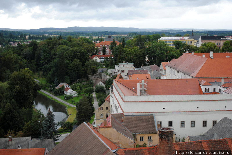 Красный город с Черной башни Йиндржихув-Градец, Чехия