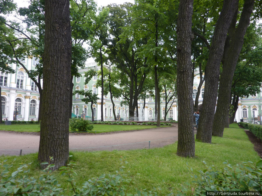 Внутренний дворик спокоен и зелен. Санкт-Петербург, Россия
