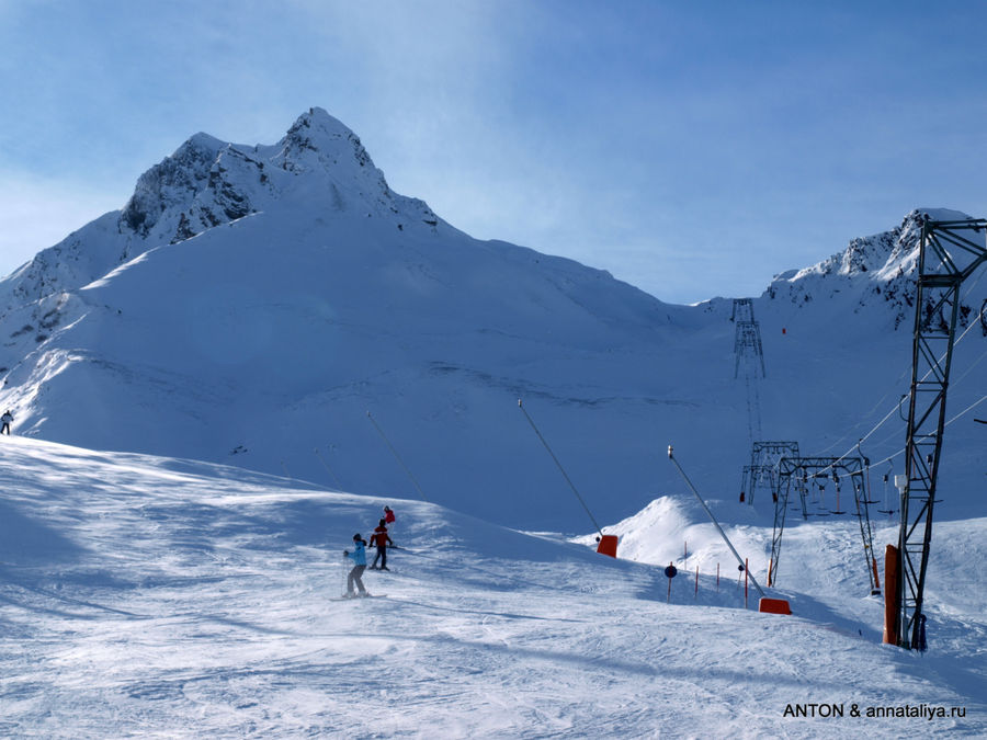 Горные лыжи с малышом в 9 месяцев - часть 2. Каталка Хинтертукс, Австрия