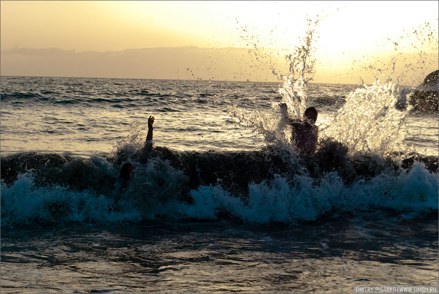 Ну и как же без купания на закате? :) Остров Тенерифе, Испания