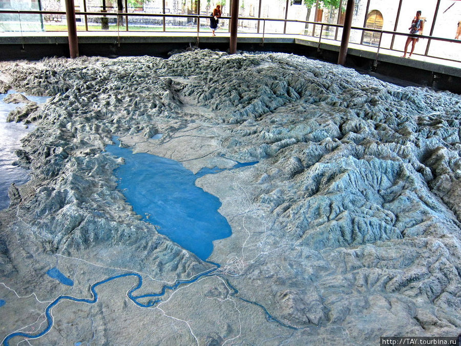 объёмная модельЧерногории Скадарское озеро Цетине, Черногория
