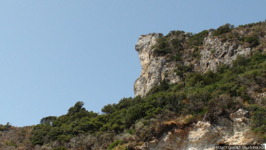 Эту скалу называют Голова обезьяны Палеокастрица, остров Корфу, Греция