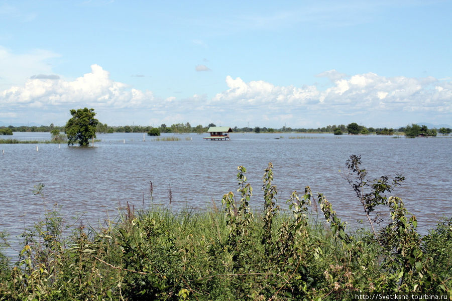 По затопленной провинции Пхичит Северный Таиланд, Таиланд