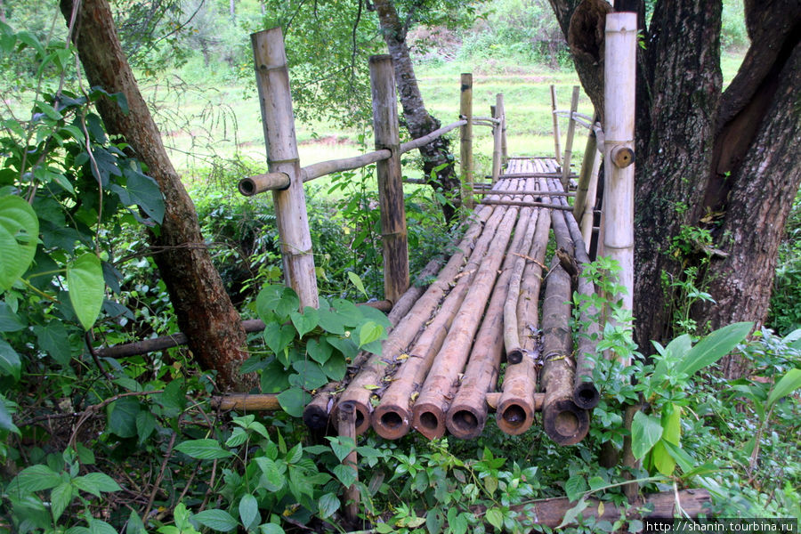 Бамбуковый мост — только для пешеходов Штат Шан, Мьянма