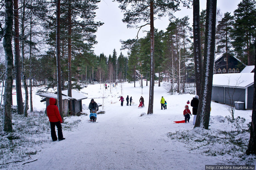 Дорожка, в силу рельефа превратившаяся в горку Нурмес, Финляндия