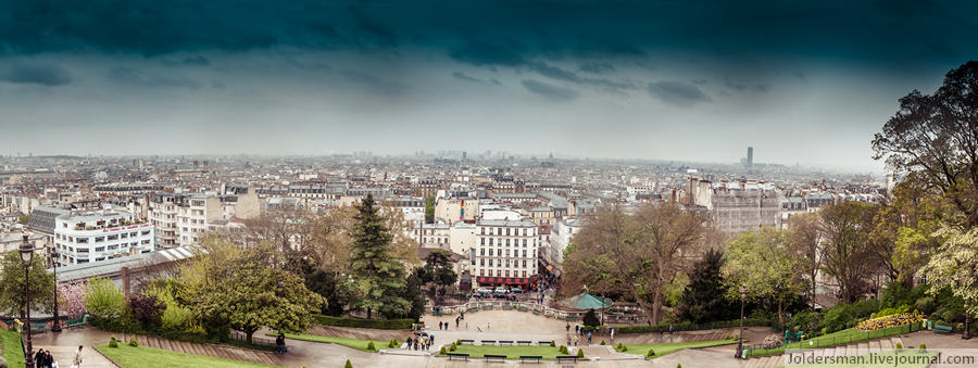 Панорама Парижа вид с Монмартра Париж, Франция