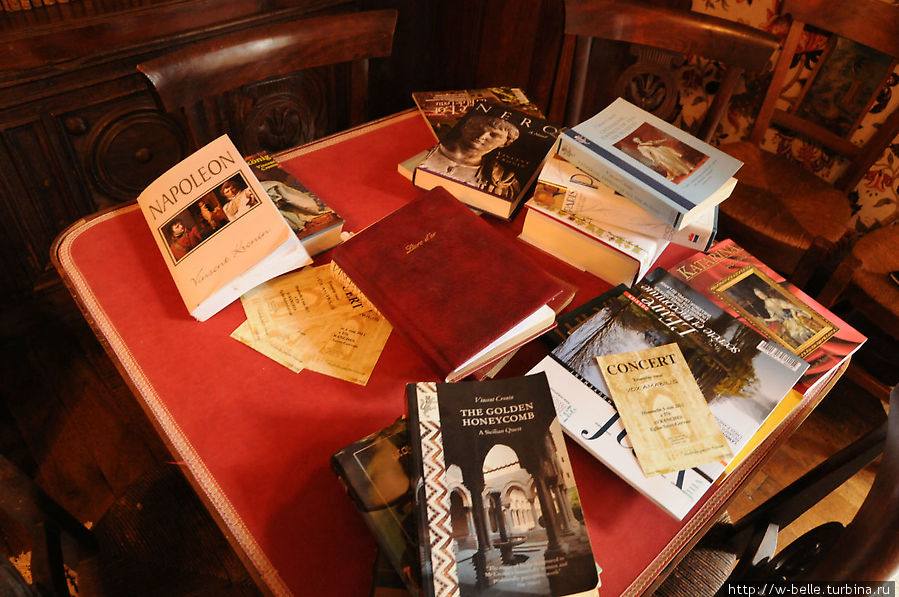 Книги писателя Винсента Кронина в гостиной. Жене, Франция