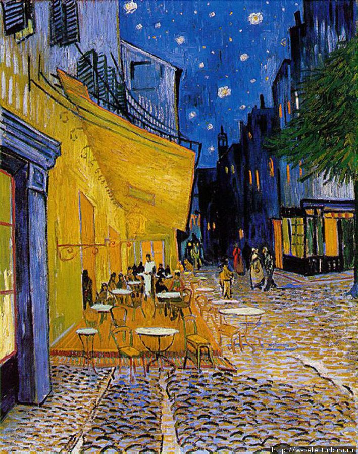 Ван Гог, Терраса ночного кафе в Арле, 1888 г. Арль, Франция