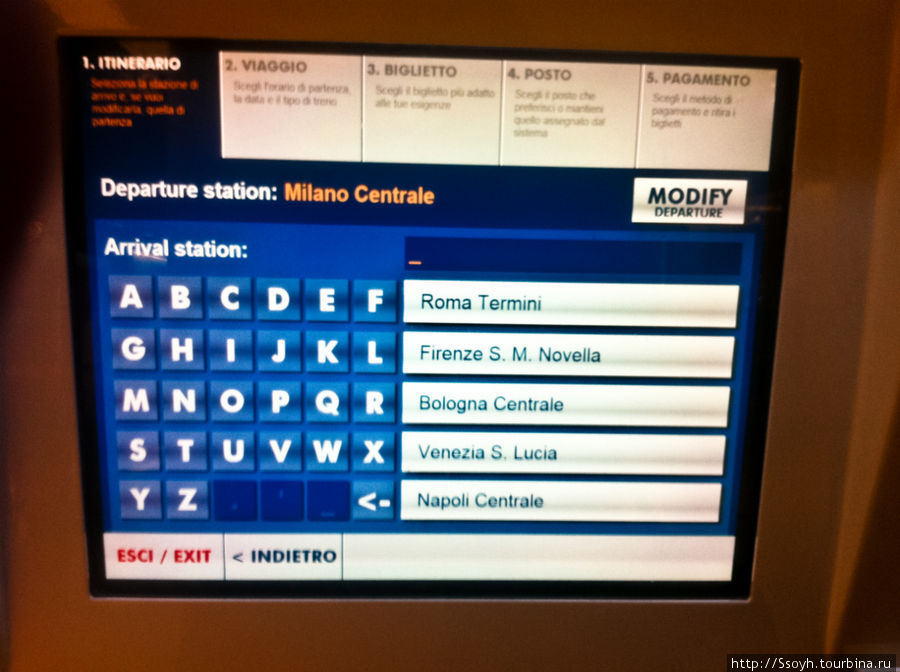 Как покупать ж/д билеты в терминалах Италия