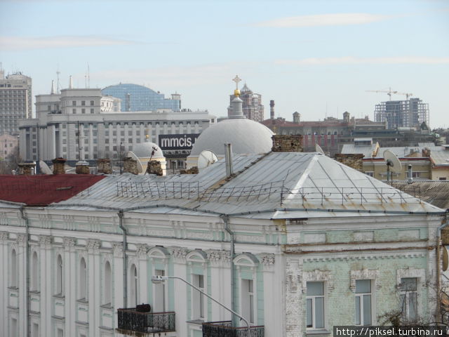 Виды Киева с высоты птичьего полета с колокольни собора. Панорама 2 Киев, Украина