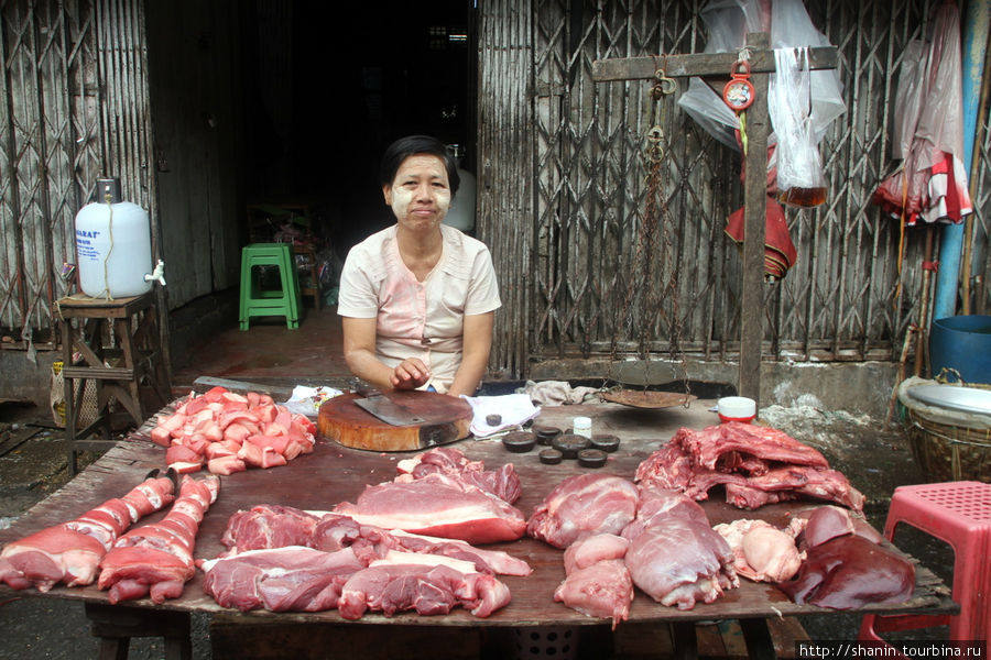 Свежее мясо — без холодильника Янгон, Мьянма