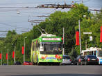 Троллейбус на границе Сумской улицы и Белгородским шоссе.