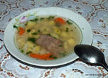 Суп картофельный с рисом и говядиной.
