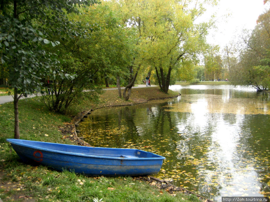 Осень отразилась в прудах Воронцовского парка. Москва, Россия