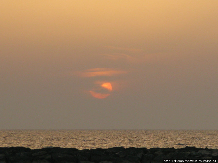 Закат над Средиземным морем Тель-Авив, Израиль