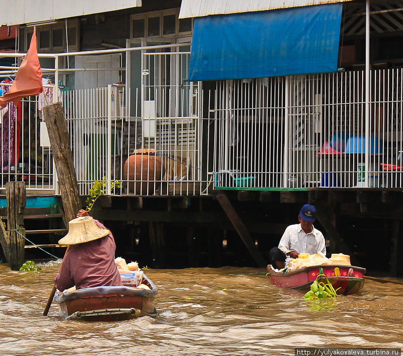 Местное население, живущее на реке, ловко управляет личными плавсредствами:) Паттайя, Таиланд