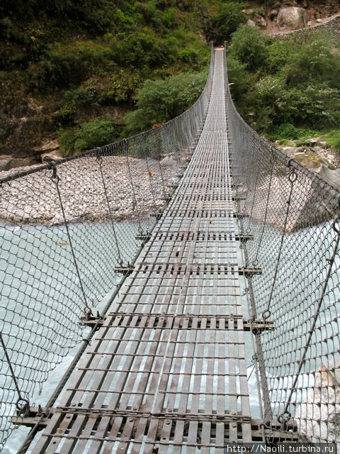 Трек вокруг Аннапурны:  тенистое ущелье и подвесные мосты Аннапурна Национальный Парк, Непал