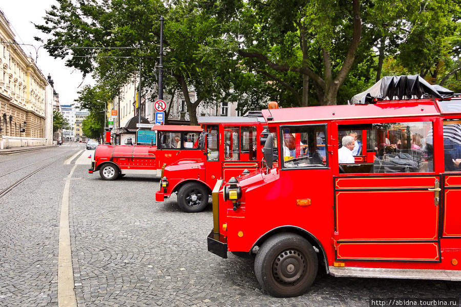 На таких автобусиках можно покататься по городу с аудио-экскурсией Братислава, Словакия