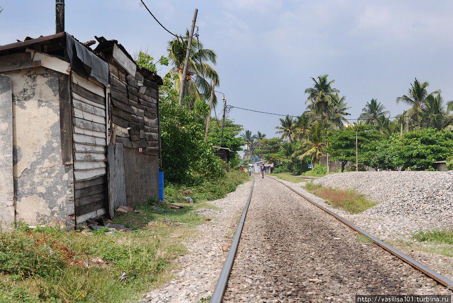 Трущобы вдоль железной дороги Коломбо, Шри-Ланка
