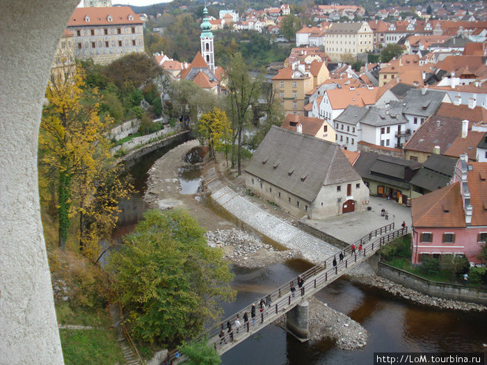 вид на город с Пластового Моста Чешский Крумлов, Чехия