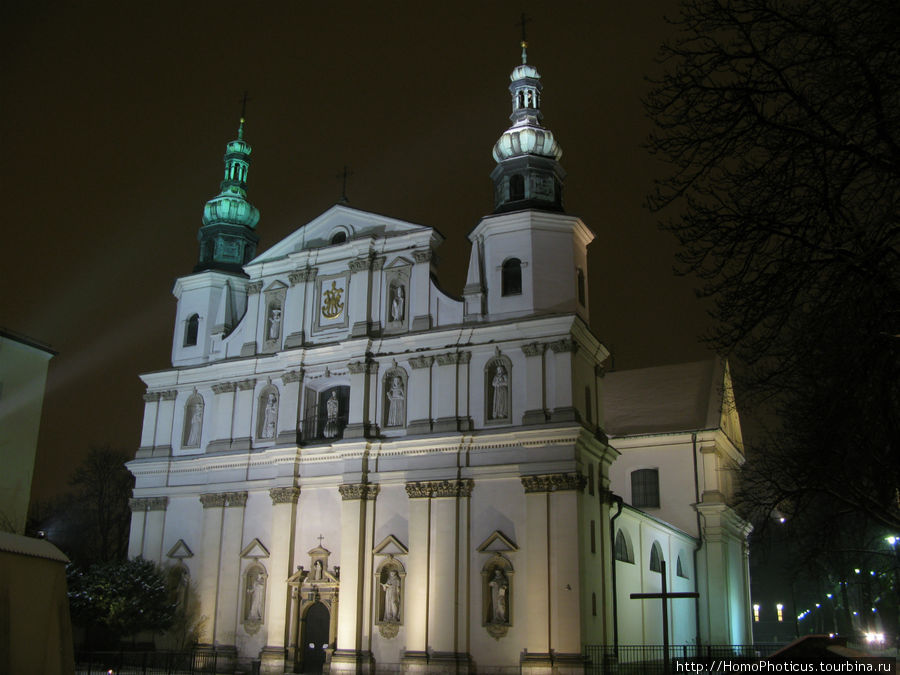 Краков зимней ночью Краков, Польша