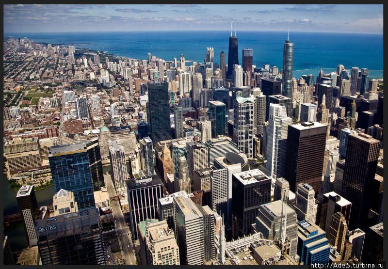 Вид на Чикаго с самого высокого здания в США Чикаго, CША