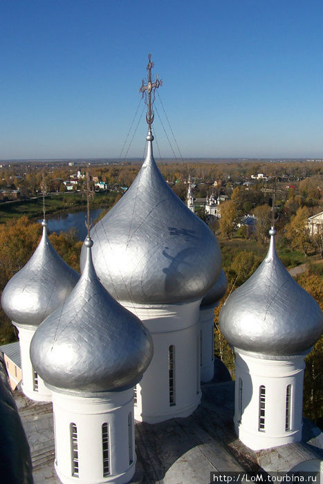 Купола Софийского собора, вид с колокольни Вологда, Россия