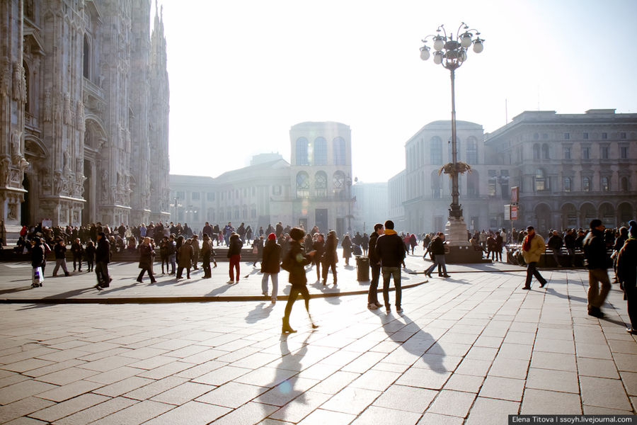 Милан, туман, трамваи и солнце Милан, Италия