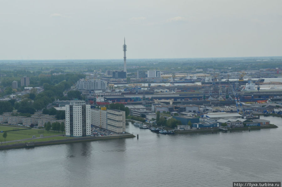 Виды с телевизионной башни Роттердама Роттердам, Нидерланды