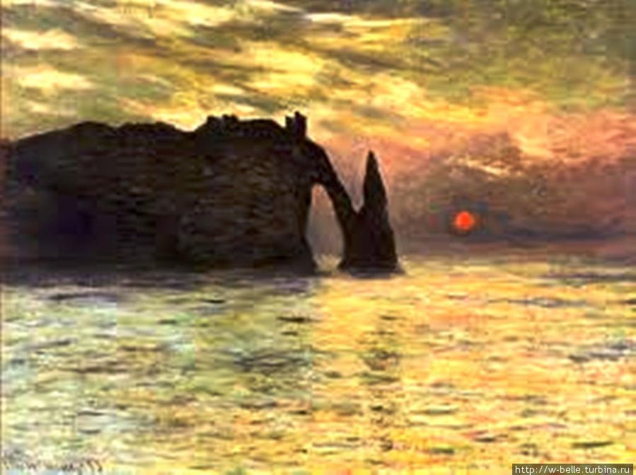 Этрета. Закат., Клод Моне, 1883 год. Этрета, Франция