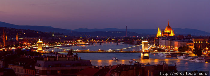 ночная панорама Будапешта