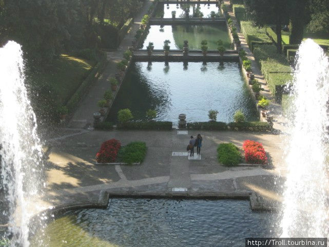 Пейзаж в обрамлении фонтанов Тиволи, Италия