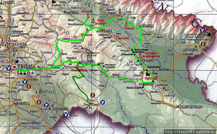 Наш маршрут по Кахетии