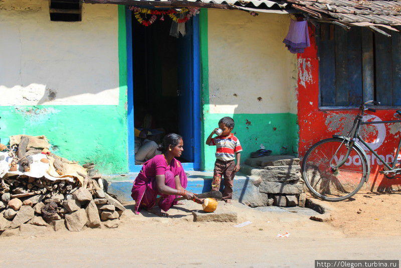 Обычная жизнь деревенских жителей Национальный парк Мудумалай, Индия