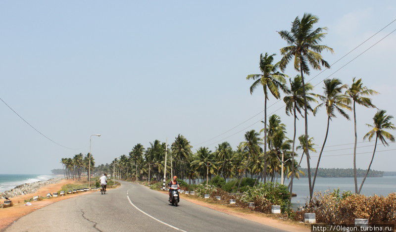Дорога вдоль озера и моря Варкала, Индия