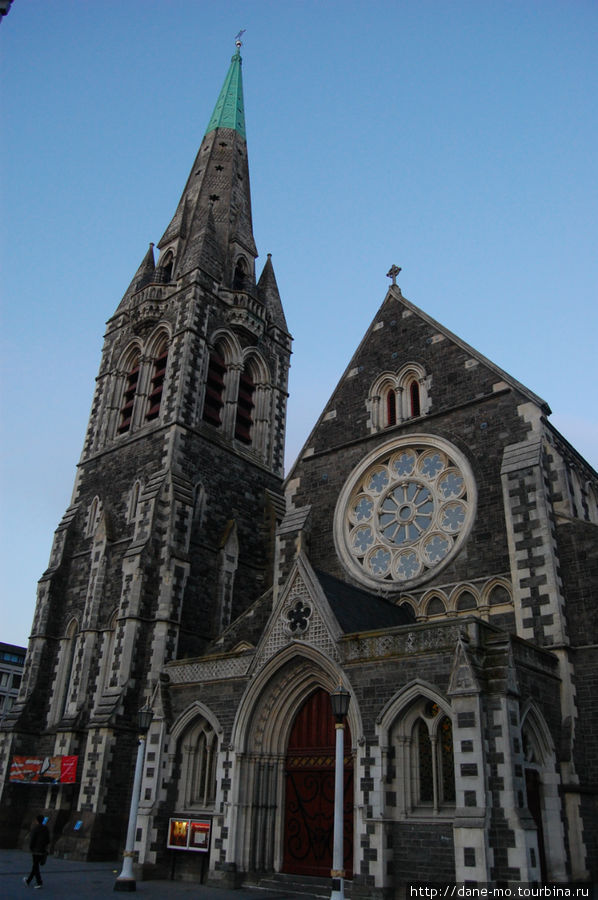 Англиканский собор в центре города Крайстчерч, Новая Зеландия