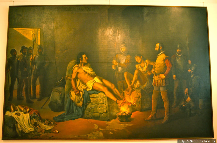 Пытка Куаутемока, Леандро Исагирре, 1893 Мехико, Мексика